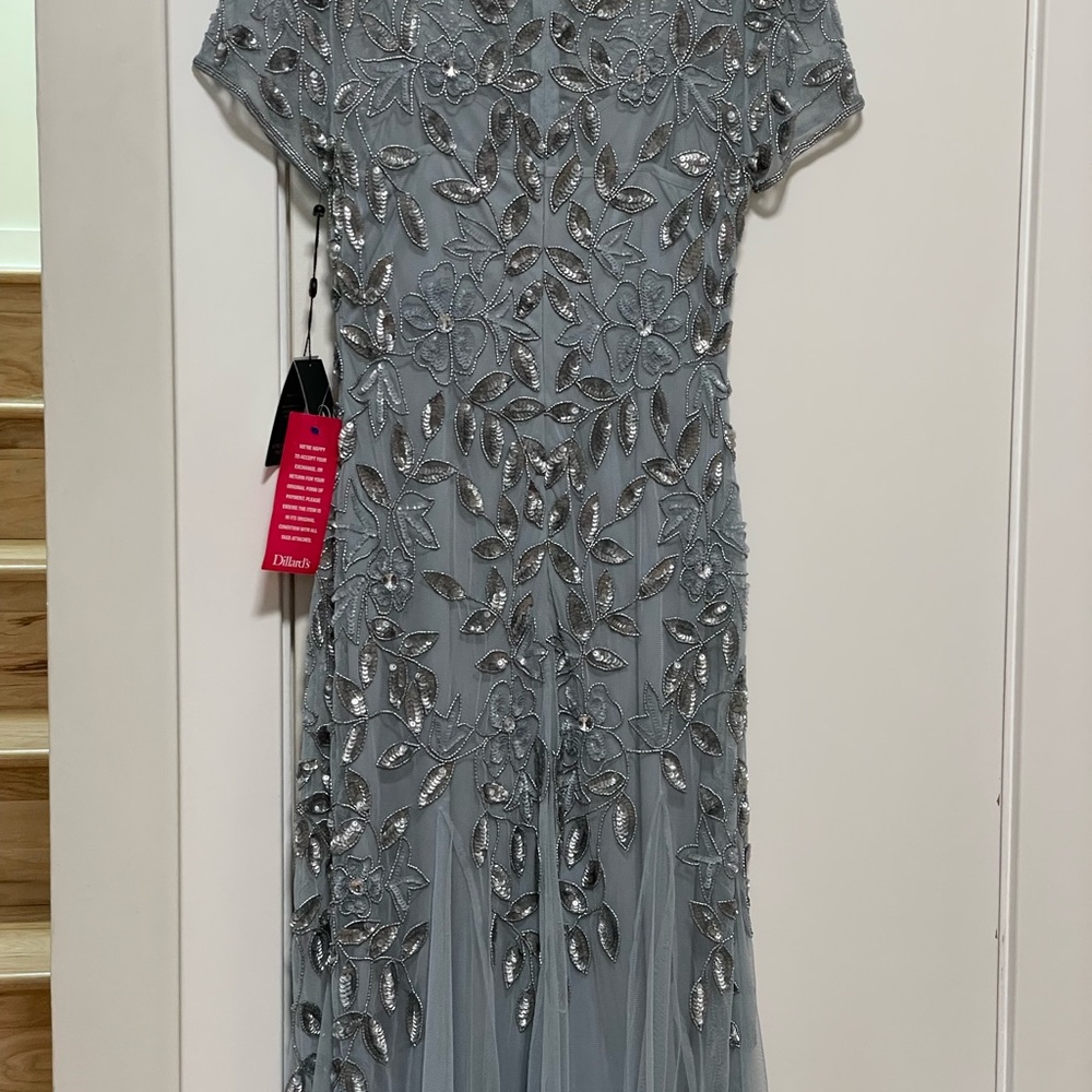 Adrianna Papell Blue Heather Gown